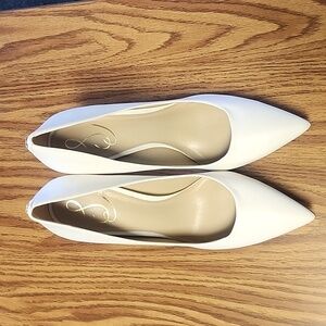 Sam Edelman Pumps Womens white Leather Pointed Toe Slip On Heels
